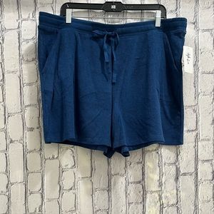Style & Co Size:XXL  Women Casual Terry Shorts Blue Socket Pockets 82% Cotton
